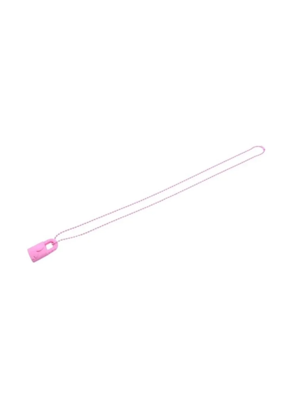 Chrome Hearts Padlock Flerknee Silicone Rubber Necklace Pink Ball Chain